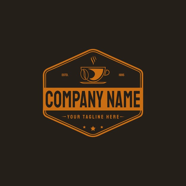 Vector diseño de logotipo retro de cafetería