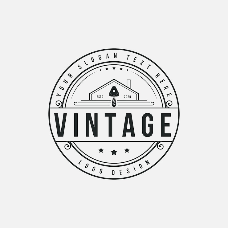 Diseño de logotipo retro de construcción