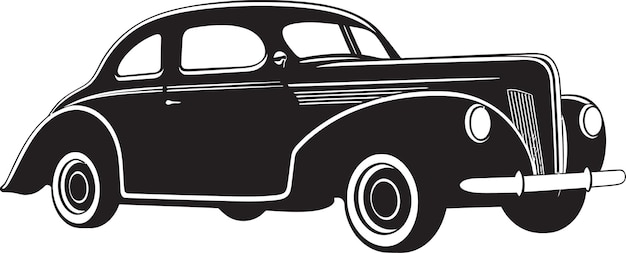 El diseño del logotipo retro revival vintage tesoros atemporales coche vintage negro