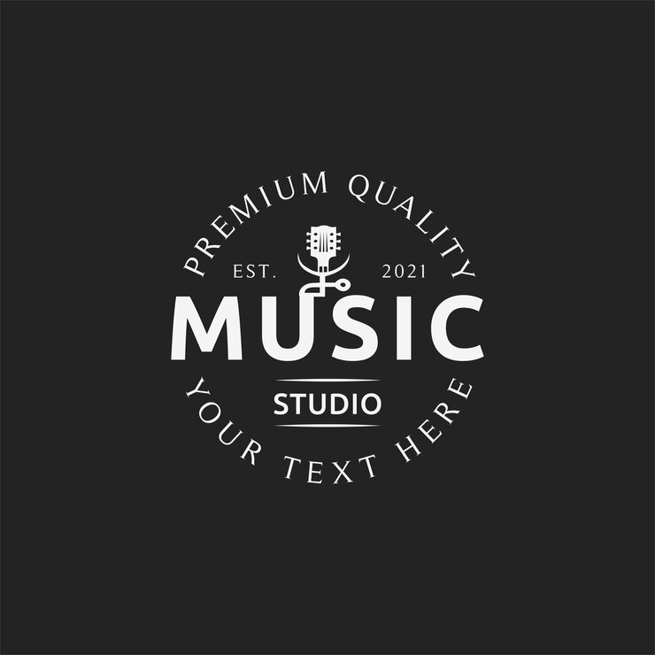 Diseño de logotipo retro vintage para marca de música.