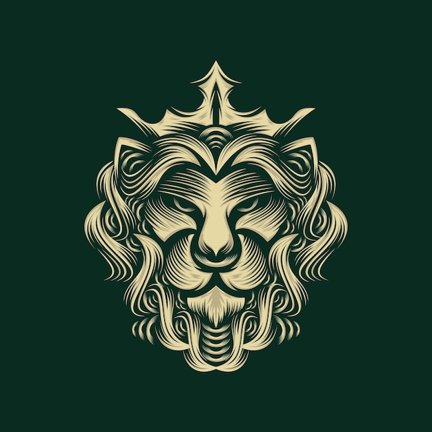 Diseño de logotipo de rey León aislado en verde