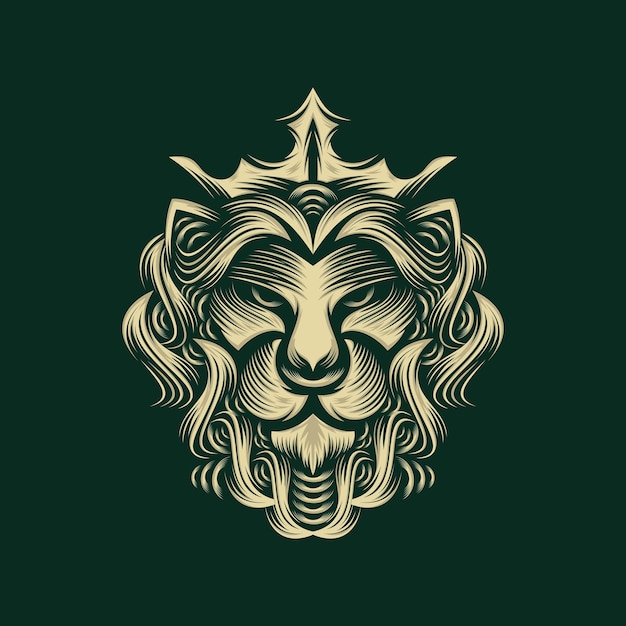 Diseño de logotipo de rey León aislado en verde