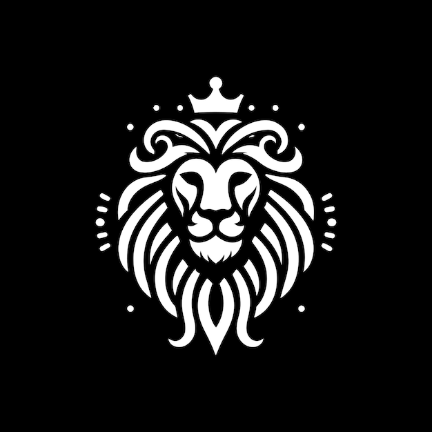 Diseño de logotipo de rey león de lujo simple línea creativa y plantilla de vector de inspiración de logotipo de león de contorno