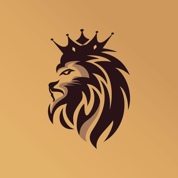 Diseño del logotipo del rey león | Vector Premium