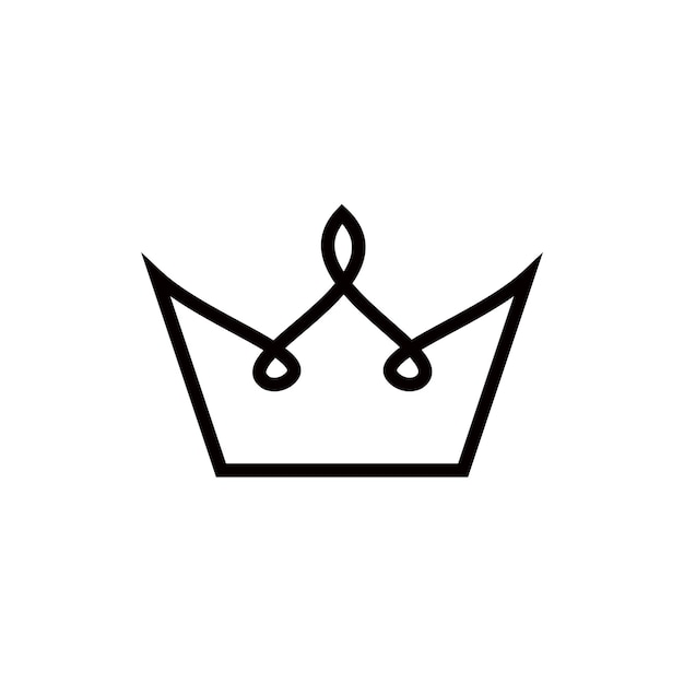 diseño de logotipo de rey o reina de corona minimalista plana simple