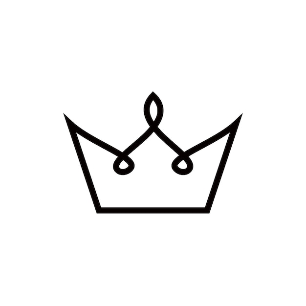 Diseño de logotipo de rey o reina de corona minimalista plana simple