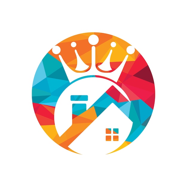 Diseño del logotipo del rey vectorial de la casa