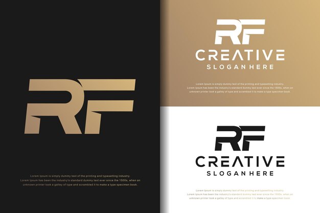 Diseño de logotipo de RF de letra de monograma abstracto