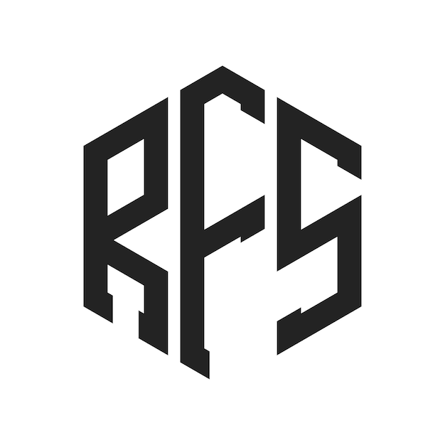 Diseño del logotipo RFS Letra inicial RFS Monograma Logotipo con forma de hexágono