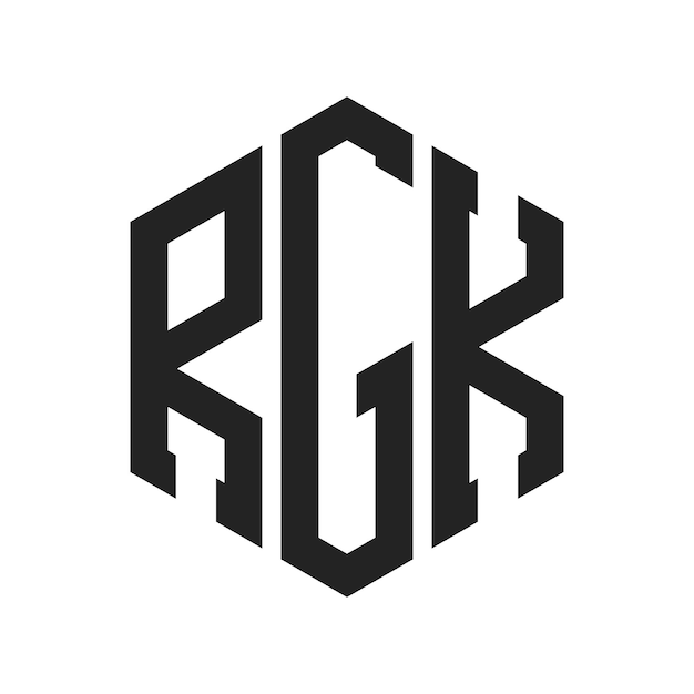 Diseño del logotipo RGK Letra inicial RGK Monograma Logotipo con forma de hexágono