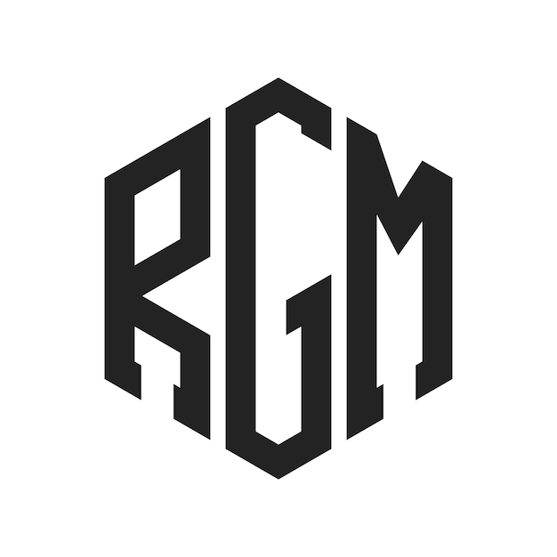 Diseño del logotipo RGM Letra inicial RGM Monograma Logotipo con forma de hexágono