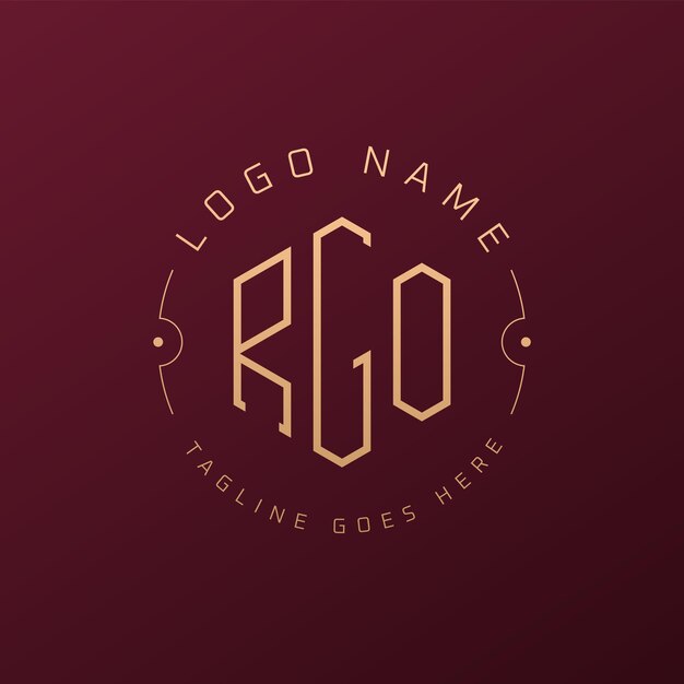 Diseño de logotipo de RGO de lujo Letra elegante RGO Monograma Logotipo minimalista Poligono Template de diseño de logotipo RGO