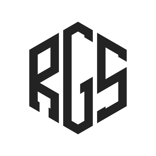 Diseño del logotipo RGS Letra inicial RGS Monograma Logotipo con forma de hexágono
