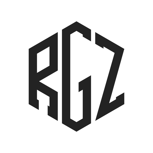 Diseño del logotipo de RGZ Letra inicial RGZ Monograma Logotipo con forma de hexágono