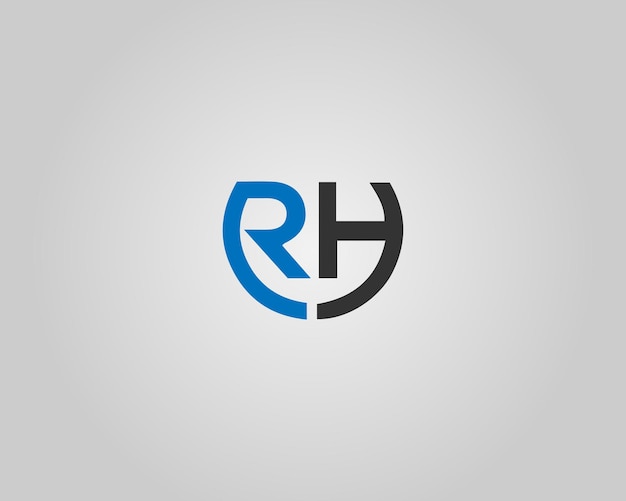 Diseño del logotipo de RH Moderno y elegante Sello inicial