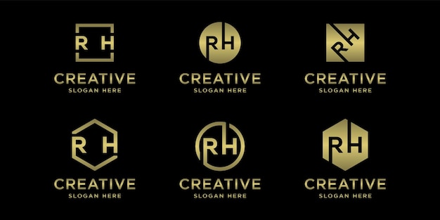 Vector diseño de logotipo rh