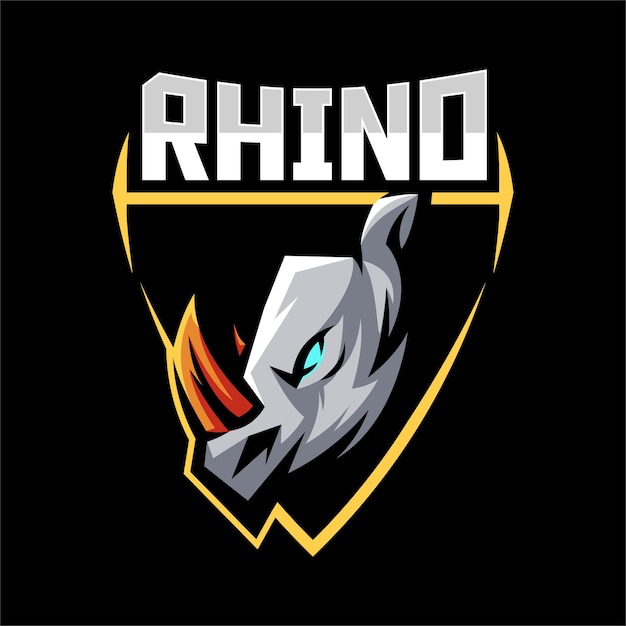 Diseño de logotipo de Rhino mascot esport