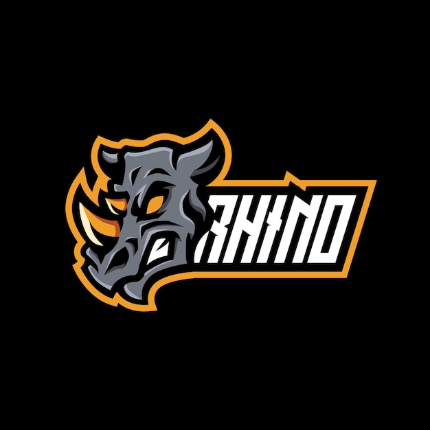 Diseño de logotipo de rhino mascot esport