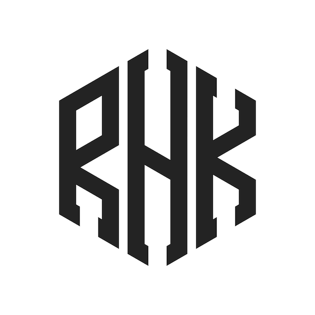 Diseño del logotipo de RHK Letra inicial RHK Monograma Logotipo con forma de hexágono
