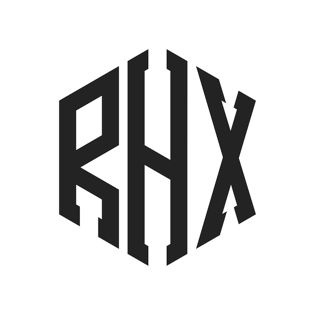 Diseño del logotipo RHX Letra inicial RHX Monograma Logotipo con forma de hexágono