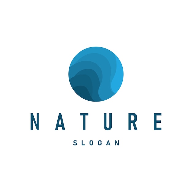 diseño del logotipo del río hermoso paisaje natural del río con simple concepto minimalista ilustración de la plantilla de la marca del producto