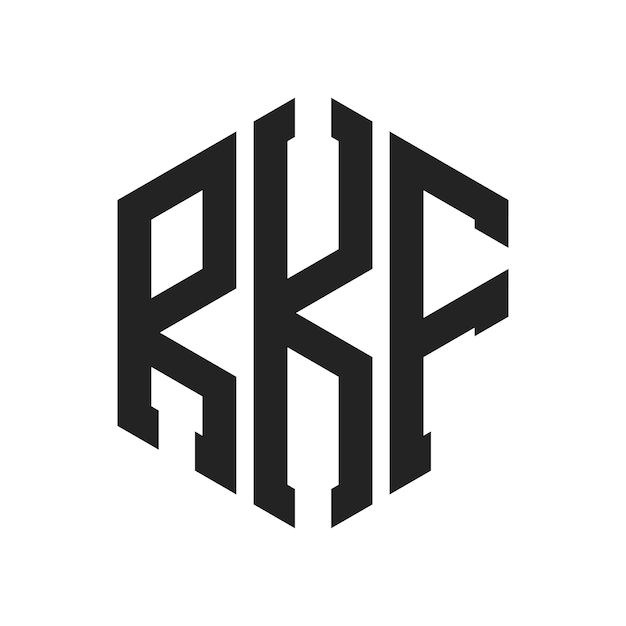 Diseño del logotipo de RKF Letra inicial RKF Monograma Logotipo con forma de hexágono