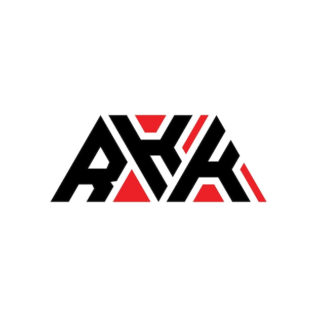 El diseño del logotipo de RKK triángulo con forma de triángulo RKK diseño de logotipo triángulo monograma RKK logotipo vectorial triángulo plantilla con color rojo RKK logo triangular sencillo elegante y lujoso RKK