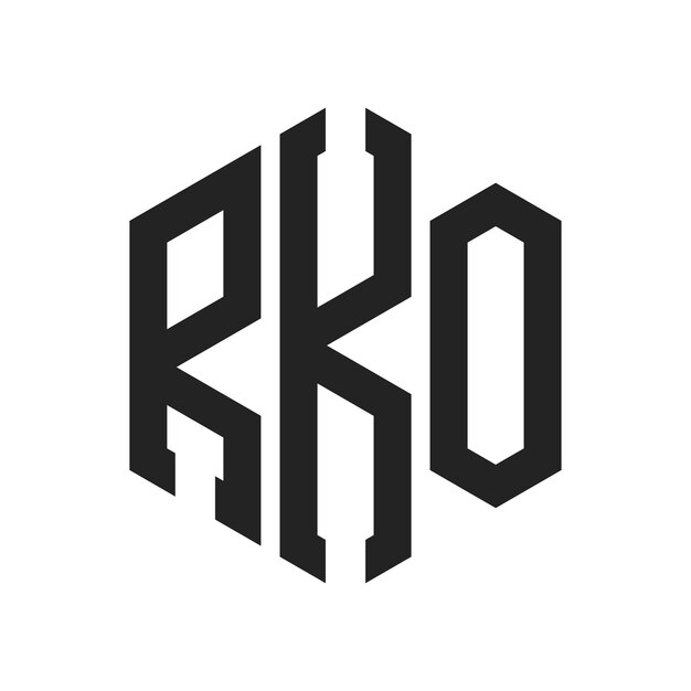 Diseño del logotipo RKO Letra inicial RKO Monograma Logotipo con forma de hexágono