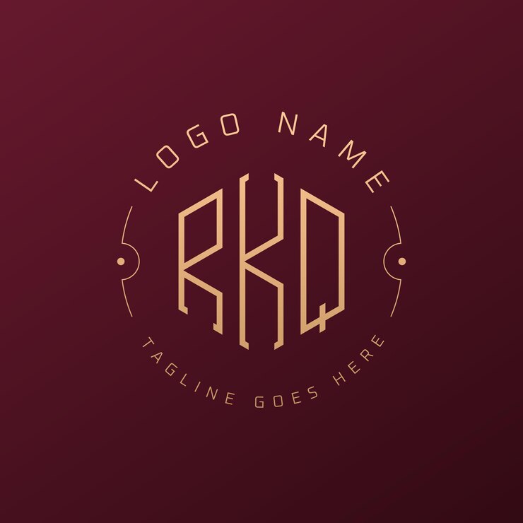 Vector diseño de logotipo de rkq de lujo letra elegante rkq monograma logotipo minimalista poligono plantilla de diseño de logotipo rkq