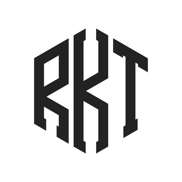 Diseño del logotipo RKT Letra inicial RKT Monograma Logotipo con forma de hexágono