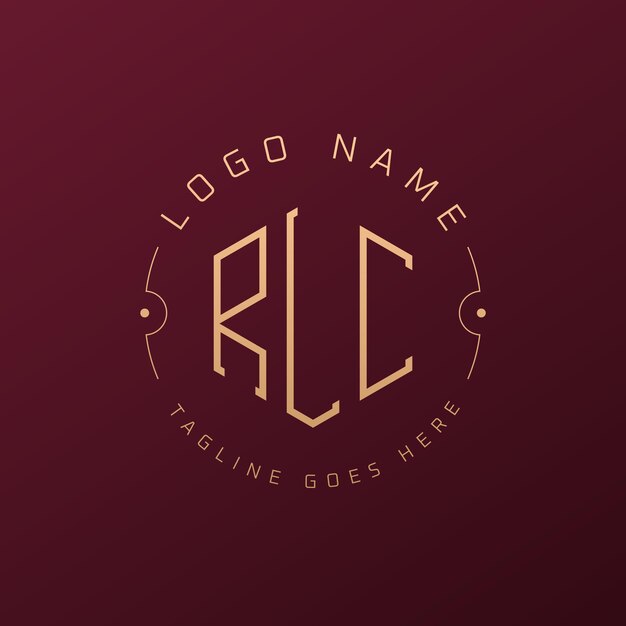 Diseño de logotipo de RLC de lujo Letra elegante RLC monograma logotipo minimalista polígono RLC plantilla de diseño de logotipo