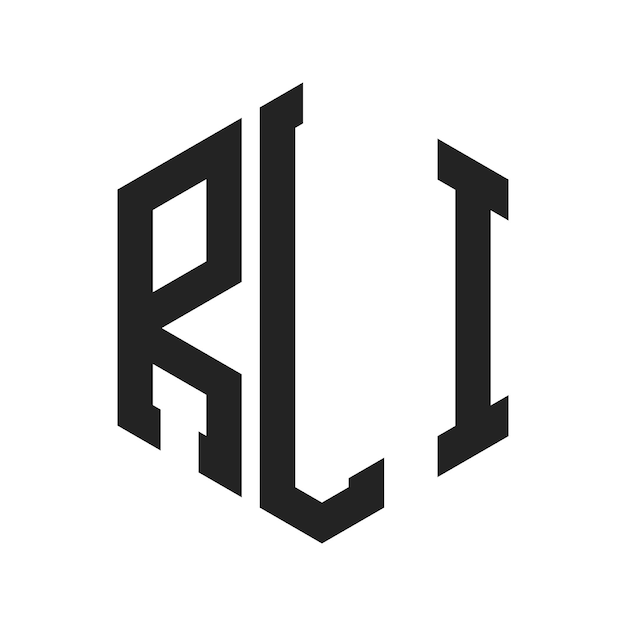 Diseño del logotipo RLI Letra inicial RLI Monograma Logotipo con forma de hexágono