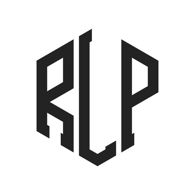 Diseño del logotipo RLP Letra inicial RLP Monograma Logotipo con forma de hexágono