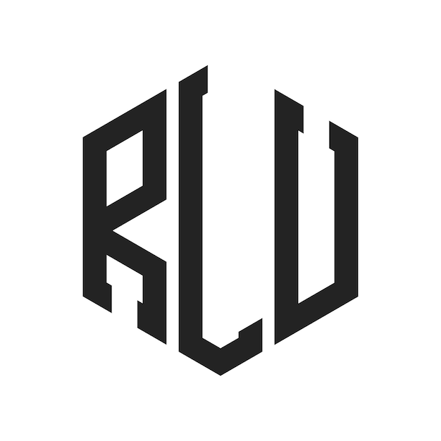 Diseño del logotipo RLU Letra inicial RLU Monograma Logotipo con forma de hexágono