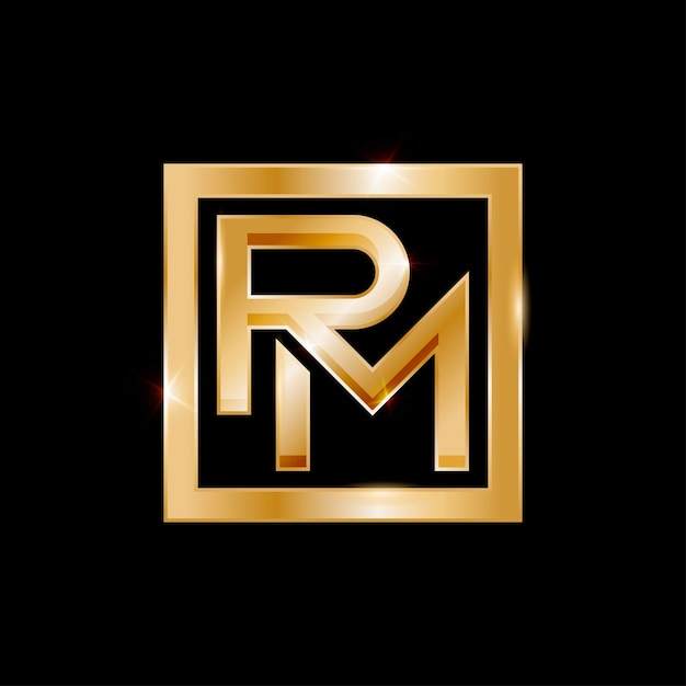 Diseño del logotipo RM Golden Premium Luxury y Elegant