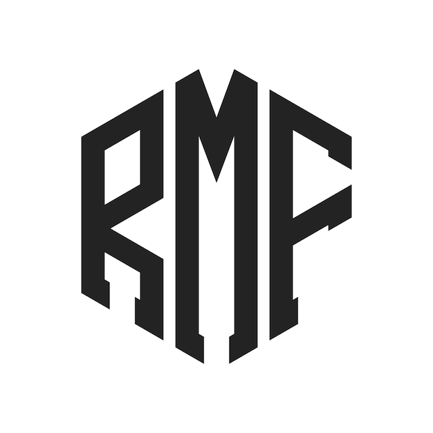 Diseño del logotipo de RMF Letra inicial RMF Monograma Logotipo con forma de hexágono