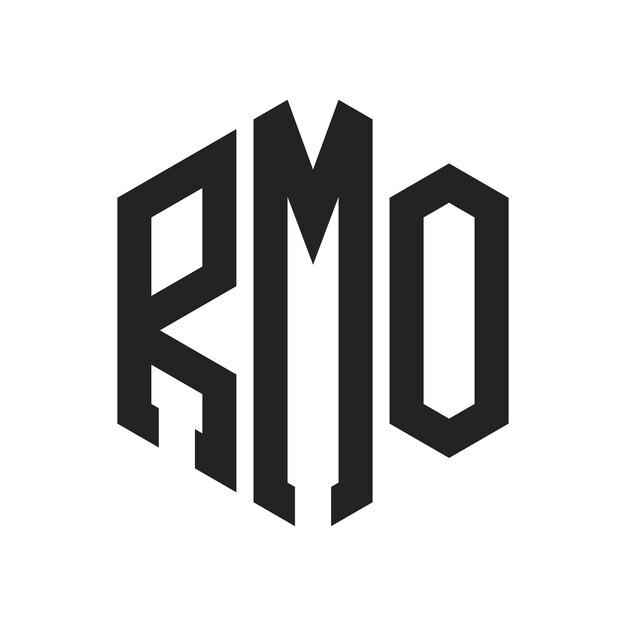 Diseño del logotipo RMO Letra inicial RMO Monograma Logotipo con forma de hexágono