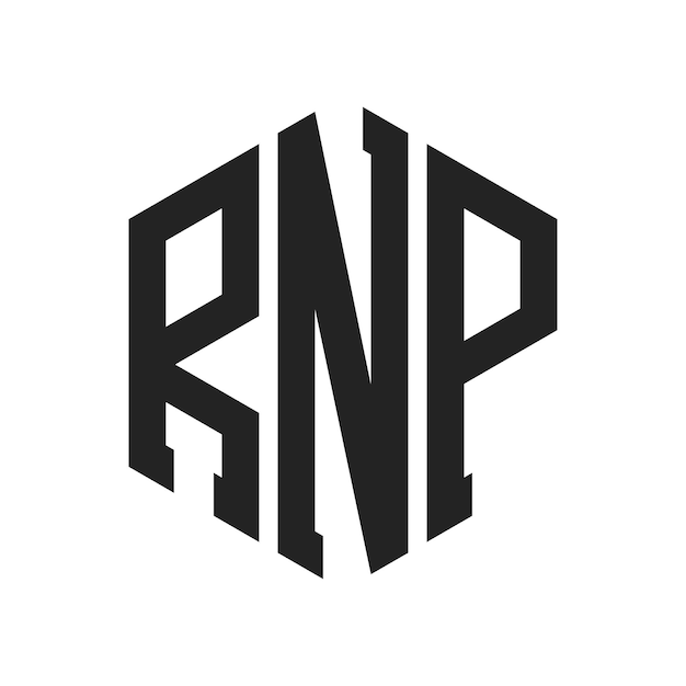 Diseño del logotipo RNP Letra inicial RNP Monograma Logotipo con forma de hexágono
