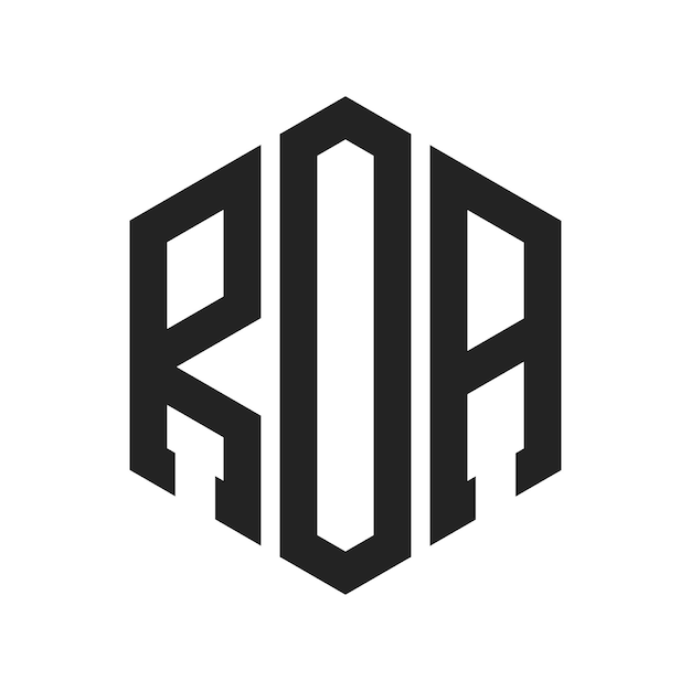 Diseño del logotipo ROA Letra inicial ROA Monograma Logotipo con forma de hexágono