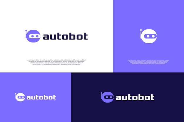 Diseño del logotipo del robot automático Logotipo de asistencia del robot