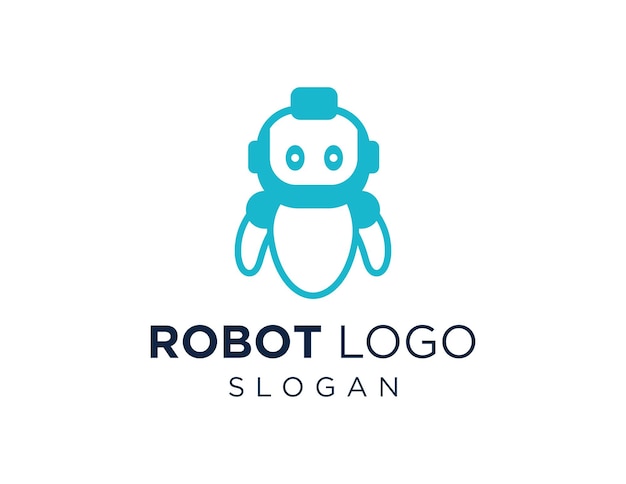 Vector diseño del logotipo del robot creado utilizando la aplicación corel draw 2018 con un fondo blanco