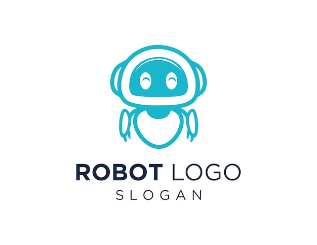 Vector diseño del logotipo del robot creado utilizando la aplicación corel draw 2018 con un fondo blanco