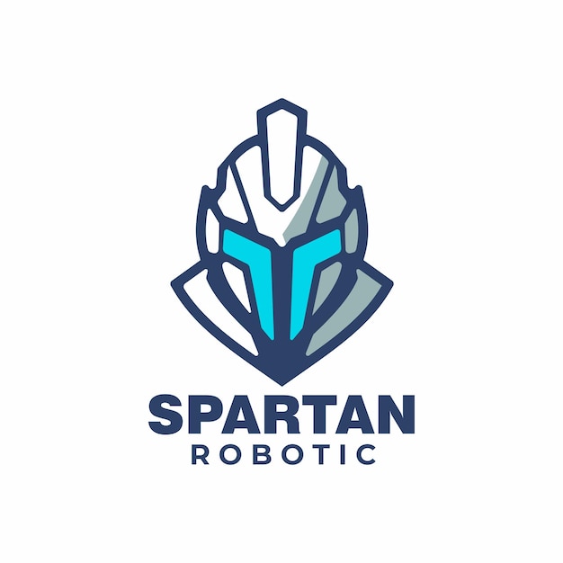 Vector diseño del logotipo robótico de spartan