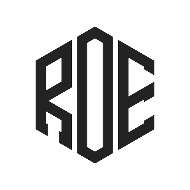 Diseño del logotipo ROE Letra inicial ROE Monograma Logotipo con forma de hexágono