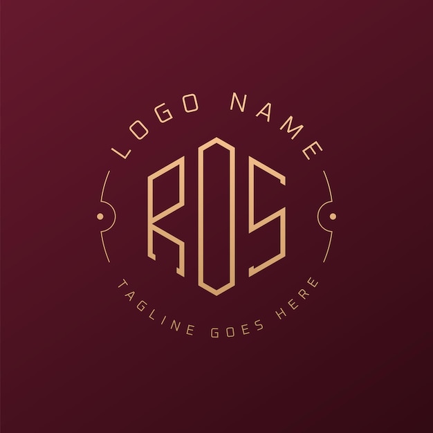 Diseño de logotipo ROS de lujo Letra elegante ROS Monograma Logotipo minimalista Poligono ROS Template de diseño de logotipo