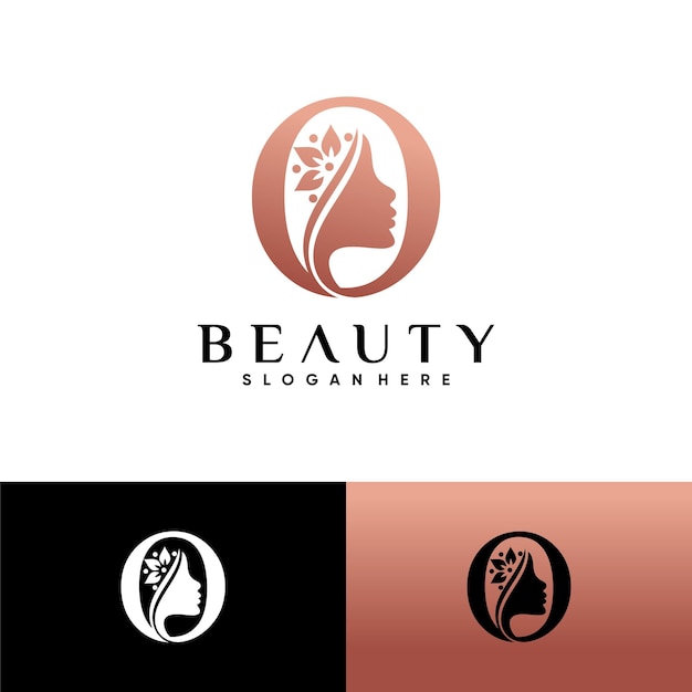 Diseño de logotipo de rostro de mujer para salón de belleza con un concepto creativo único