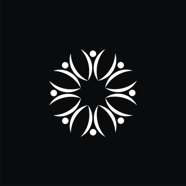 Diseño del logotipo de rotación del círculo humano