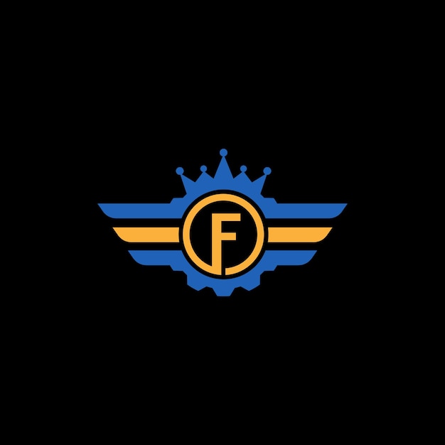 Diseño del logotipo de Royal Gears con la letra F
