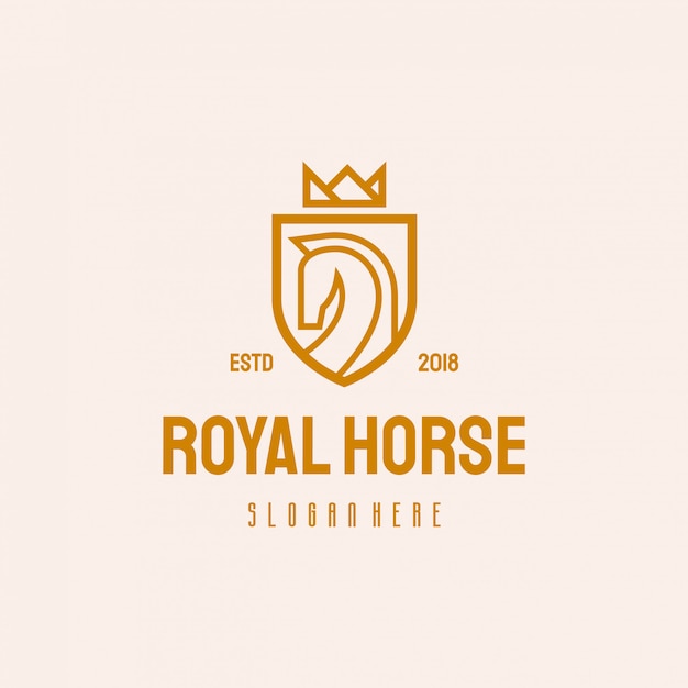 Vector diseño de logotipo royal horse, logotipo de horse shield