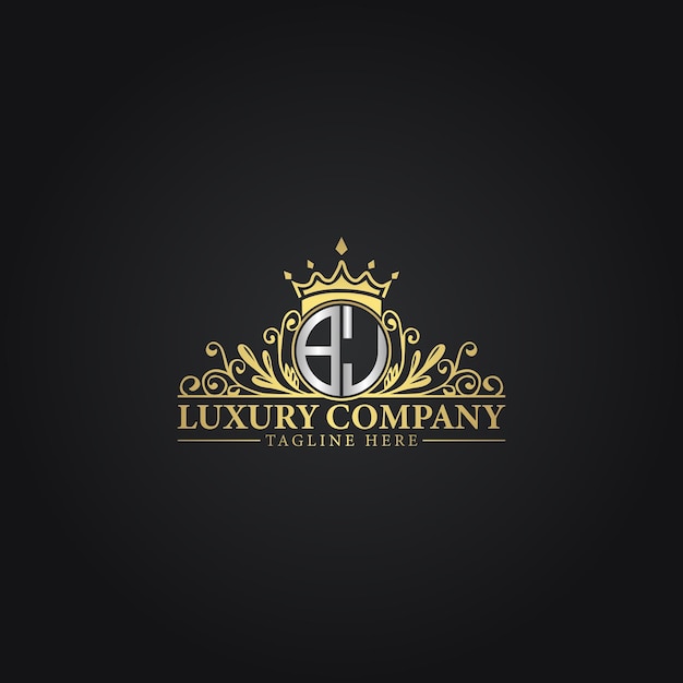 Diseño del logotipo de la Royal Luxury Company con elementos de oro